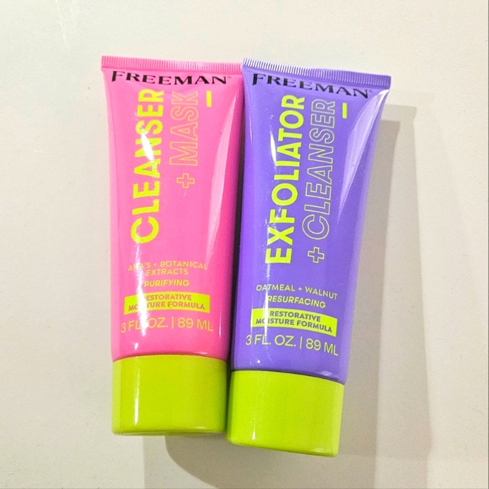NWT 》DUO《 FREEMAN BEAUTY CLEANSER + MASK & EXFOLIATOR + MASK!